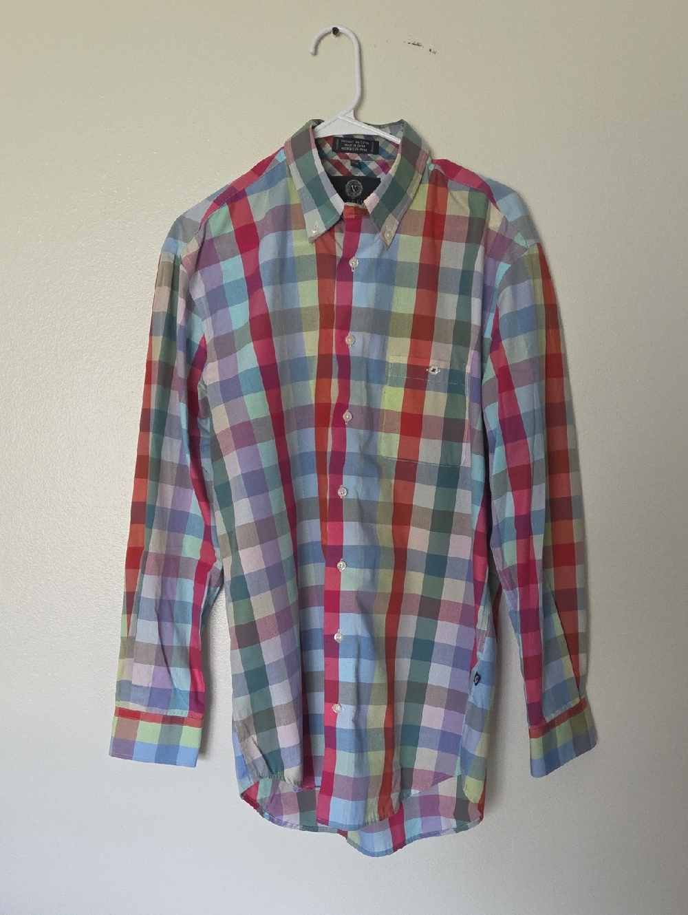 Viyella Multicolor Pastel Plaid Button-Down Shirt